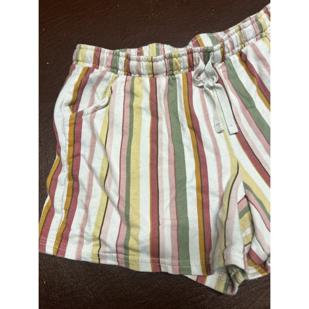 Carters Twill Tie Front Detail Stripe Pull On Shorts‎ Girls Size 12/12A